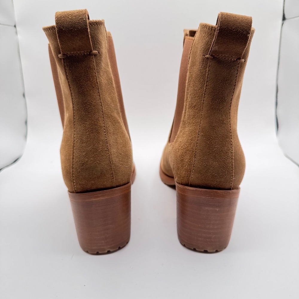 Nisolo Ana To-Go Heeled Chelsea Suede Brown Block Leather Ankle‎ Boots Women's 6 - Picture 5 of 10
